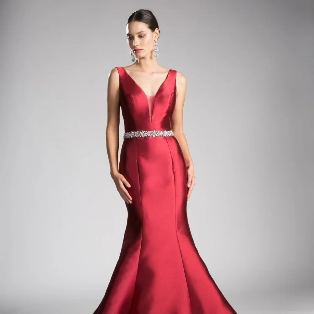 Illusion V-Neck Mermaid Prom Dress CDCR807_3